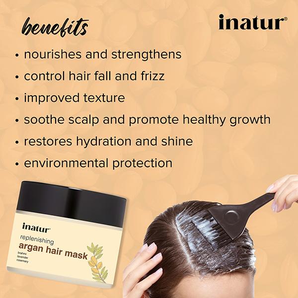Inatur Hair Treatment Mask - Argan 200 gm - Hair Masks & Packs