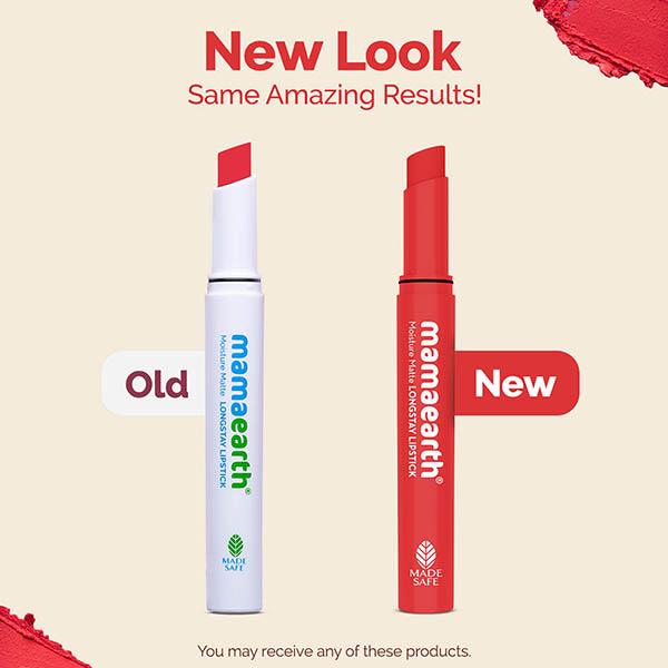 Mamaearth Moisture Matte Long stay Lipstick with Avocado Oil & Vitamin E for 12 Hour Long Stay 06 Melon Red 2 gm - Lipsticks