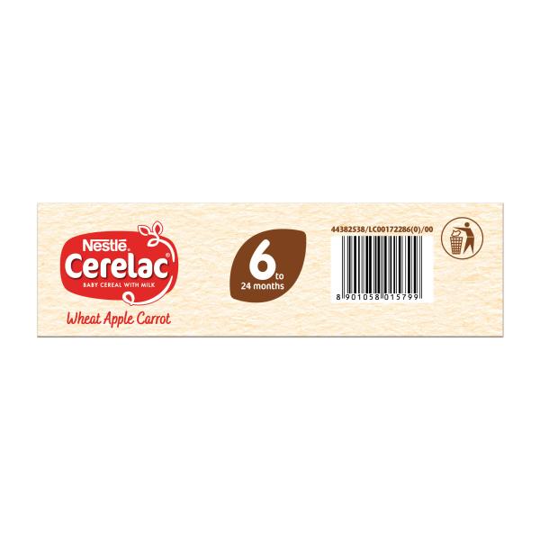 Nestle Cerelac Baby Food Cereal No Refined Sugar No Preservatives - Wheat Apple Carrot (For 6 to 24 Months Baby) 300 g - Baby And Infant Supplements