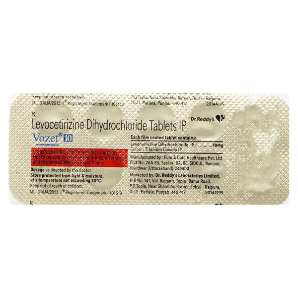 VOZET 10mg Tablet 10's - Allergies-Ant