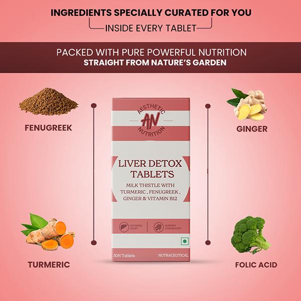 Aesthetic Nutrition Liver Detox Tablets - Detoxify And Support Liver Health 30 Tablets 1's - Multi-Vitamins