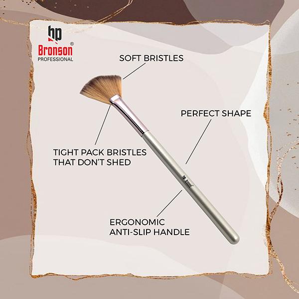 Bronson Professional Classic Angled Fan Brush For Make Up 1's - Face Brush
