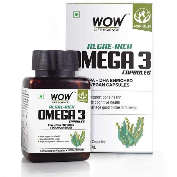 WOW Life Science Algae-Rich Omega 3 Veg Capsule 60's - Omega Fish Oil Fatty Acids