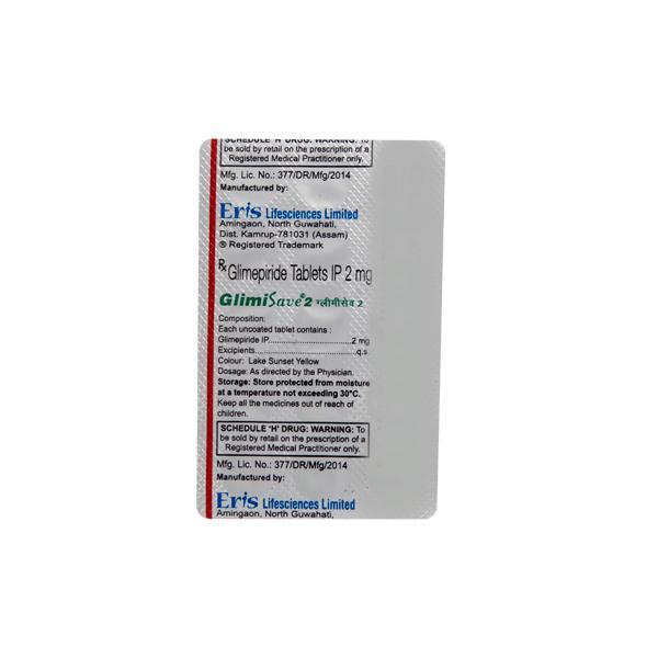 Glimisave 2mg Tablet 15'S - Diabetes-Ant