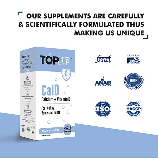 Nuvox TopUp CalD Calcium + Vitamin D Effervescent Tablet - Orange 32's - Calcium And Minerals