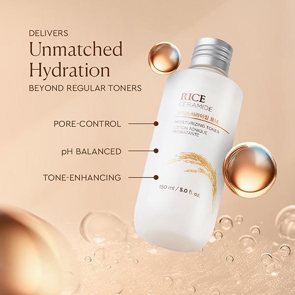 The Face Shop Rice & Ceramide Moisturizing Toner - Korean Beauty Skincare for Brightness 150 ml - Toners