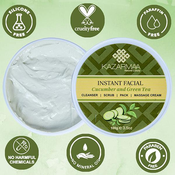 Kazarmaa Cucumber and Green Tea - Exfoliating Face Scrub 150 gm - Face Packs