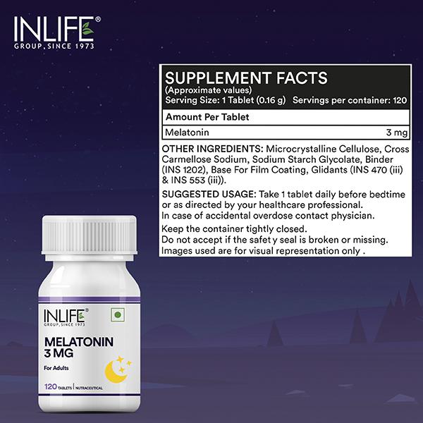 INLIFE Melatonin 5 mg Adults Tablet 120's - Mental Health