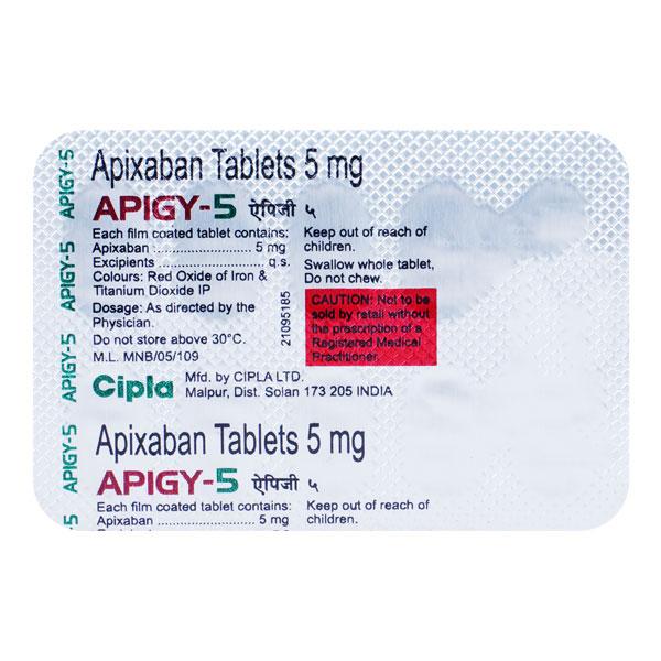APIGY 5 Tablet 10's - Blood Clot-Ant
