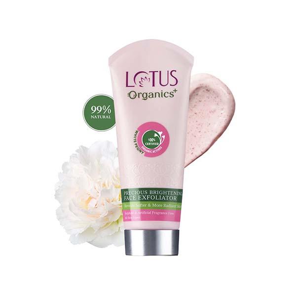 Lotus Organics Precious Brightening Face Exfoliator 100 gm - Scrubs & Exfoliants