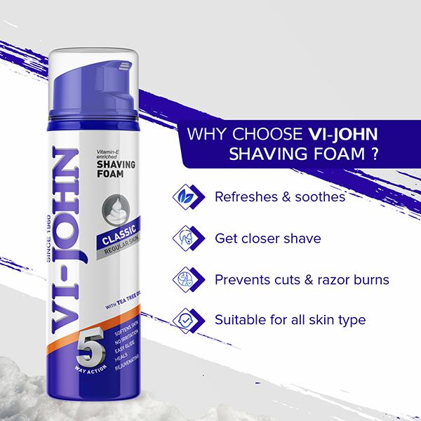 VI JOHN Classic Reg roke Razor Pack of 2 - Shaving Foams