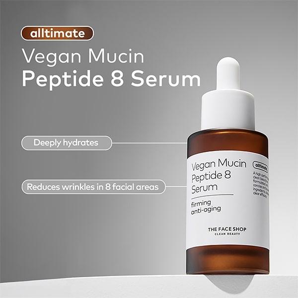 The Face Shop Alltimate Vegan Mucin Peptide 8 Serum 30 ml - Face Serum