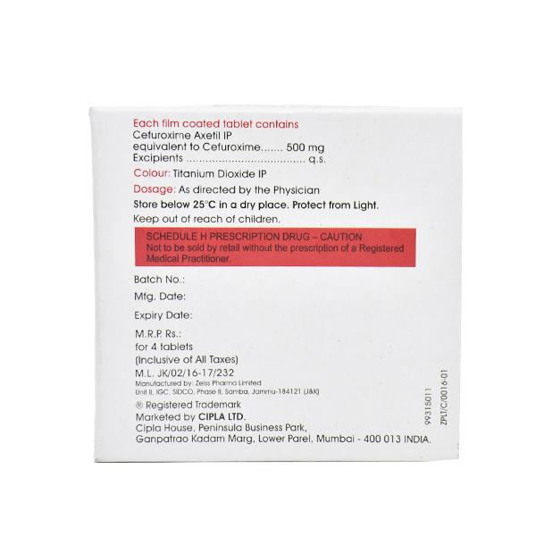 Cefasyn 500mg Tablet 4'S - Bacterial Infections-Cep