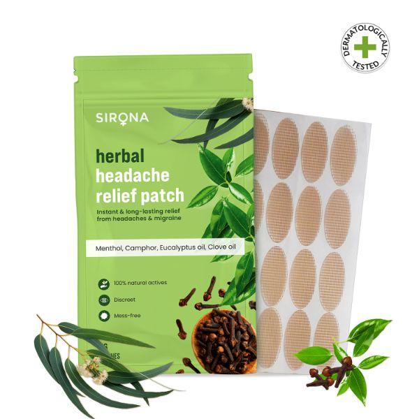 Sirona Herbal Pain Relief Patches for Headaches and Migraine (Pack of 16) 1's - Others