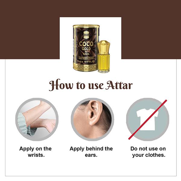 Ajmal Coco Gold Concentrated Perfume Free From Alcohol for Women 5 ml - Women Perfumes (Edt/Edp)