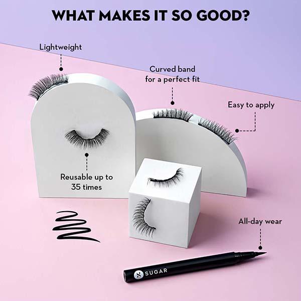 Sugar Cosmetics Maximeyes Drama Magnetic Eyelashes And Eyeliner 02 Exceptional 3 ml - Eyeliners