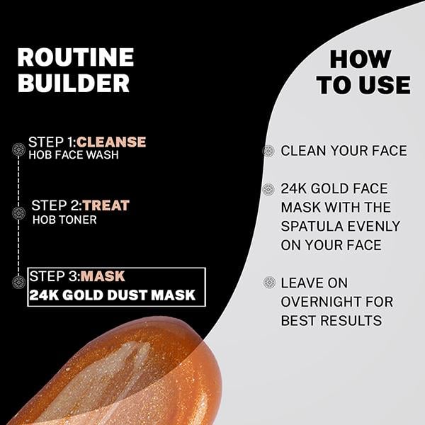 House of Beauty 24K Real Gold Dust Face Mask-Bridal Party Instant Glow with Niacin& Vit-C 100ml - Face Mask