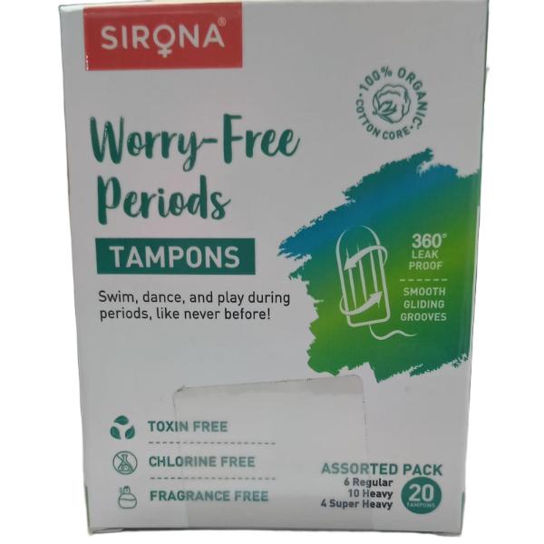 Netmeds | Sirona Worry-Free Tampons (Assorted Pack) 20's