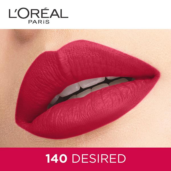 L'Oreal Paris Rouge Signature Matte Liquid Lipstick, 140 Desired 9 ml - Lipsticks