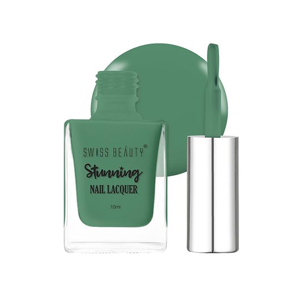 Swiss Beauty Stunning Nail Lacquer Shade - F1037373 - Hunter Green 10 gm - Nail Polish