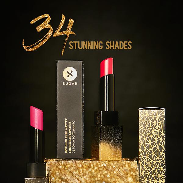 SUGAR Cosmetics Nothing Else Matter Longwear Lipstick - 18 Scarlet Letter (Pure Red) 3.2 gm - Lipsticks