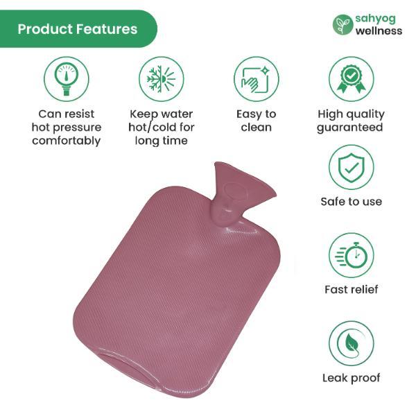 Sahyog Wellness Silicon Hot and Cold Water Bottle/Bag - Pink 1's - Hot Pack/Ice Bag