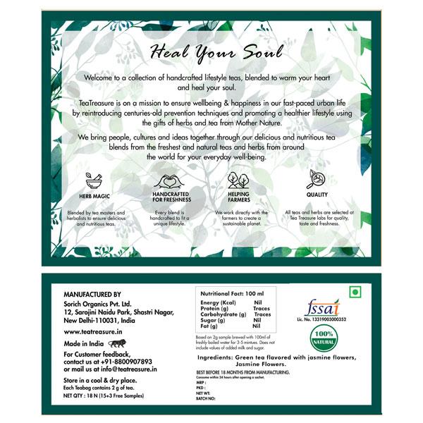 Tea Treasure Green Tea Bag - Peace 18's - Teas