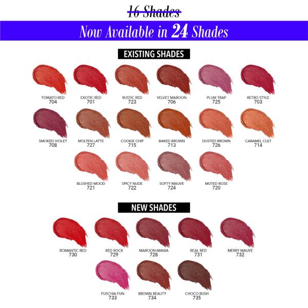 Blue Heaven Hyperstay Super Matte Lipstick Dusted Brown 726 2.2 gm - Lipsticks