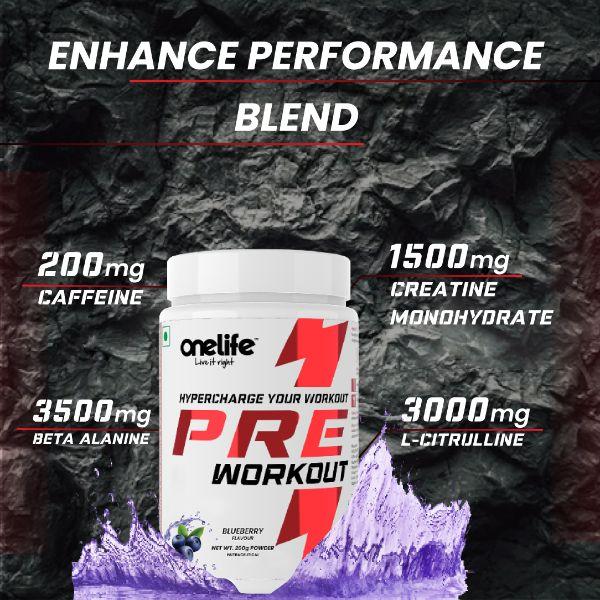 Onelife Preworkout Powder - Blueberry 200 gm - Workout Essentials