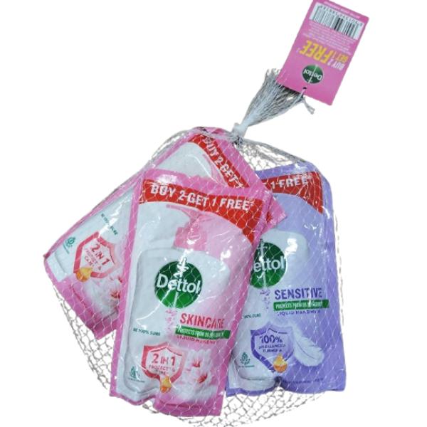 Netmeds | Dettol Handwash Combo Pack (2 Skincare Refill 175 ml + 1 Sensitive 175 ml)