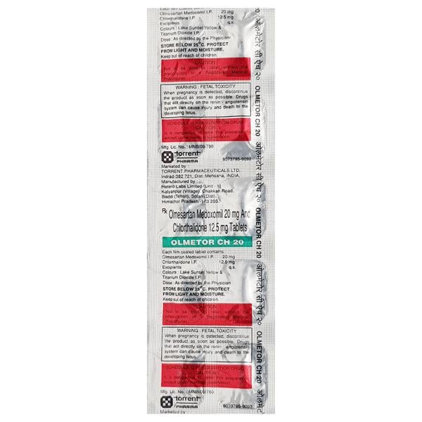 Olmetor CH 20mg Tablet 10'S - Hypertension-Ang