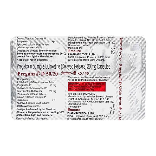 Netmeds | PREGANZA D 50/20 Capsule 10's