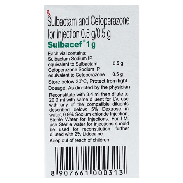 SULBACEF 1gm Injection 1's - Bacterial Infections-Cep