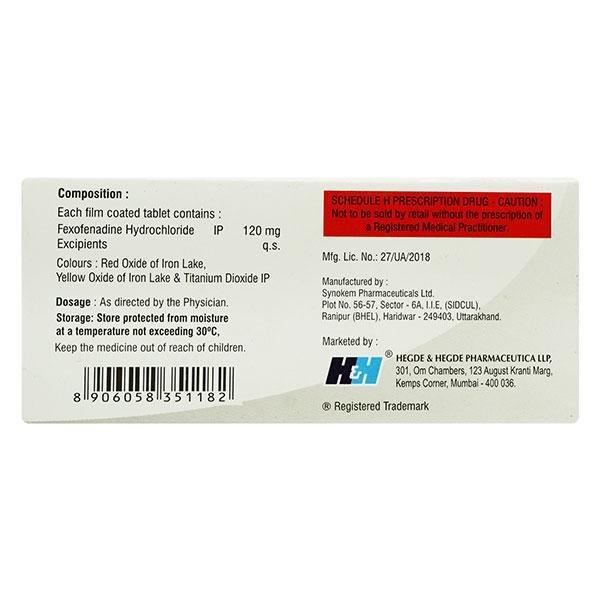 HHFEXO 120 Tablet 10's - Allergies-Ant