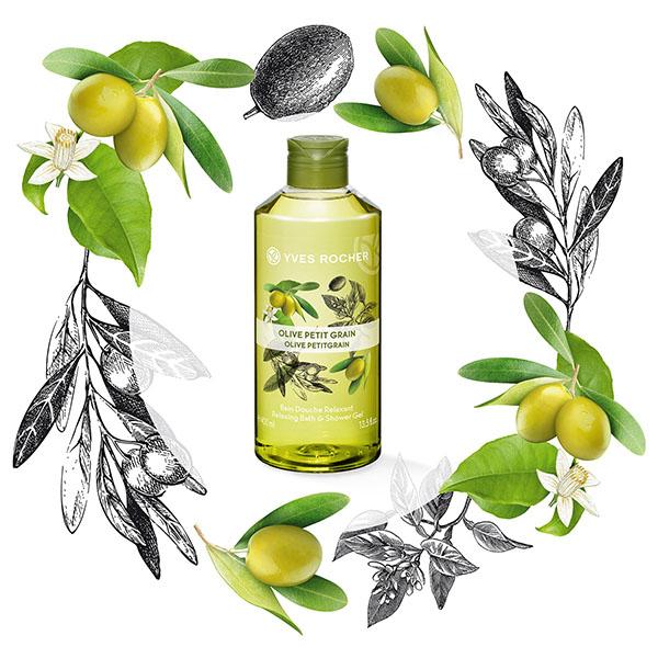 Yves Rocher Relaxing Bath And Shower Gel Olive Olive Petit Grain 400 ml - Shower Gels & Body Wash