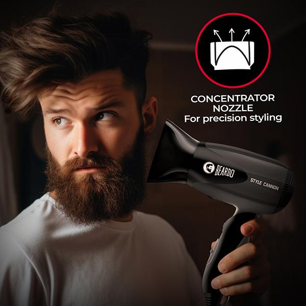 Beardo Style Cannon Ultra Compact Hair Dryer for Men, Powerful 1000W Airflow 1's - Hair Dryers