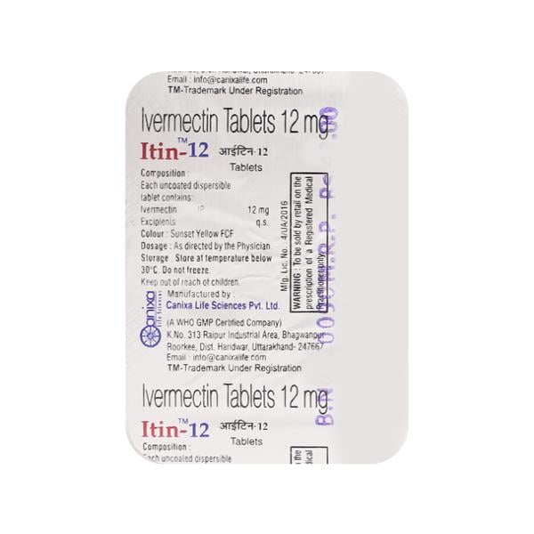 Itin 12mg Tablet 2'S - Parasitic Worms-Ant