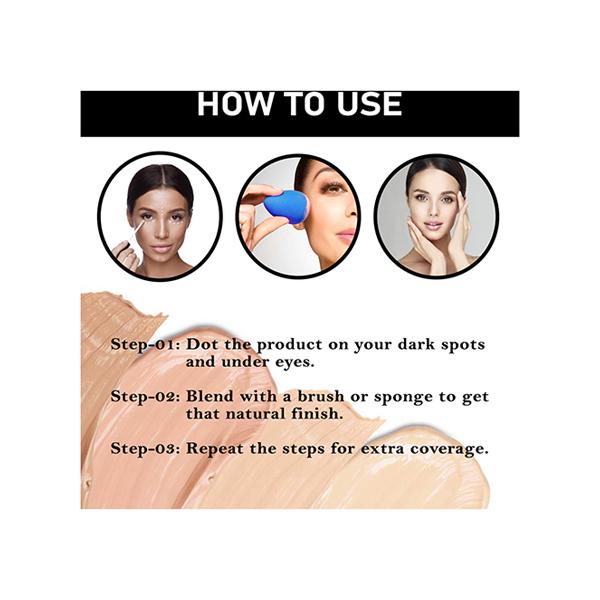 Half N Half Dark Sport Eraser Hd Liquid Concealer Creamy Texture High Coverage Light Weight Concealer for Face Makeup 06 12 ml - Concealer