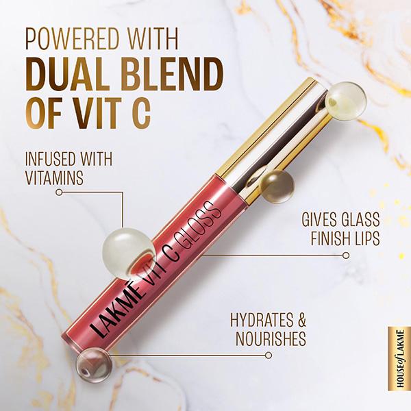 Lakme SuperglowVIT-C Gloss-Pechy NudeC2 2.5 ml - Lip Glosses