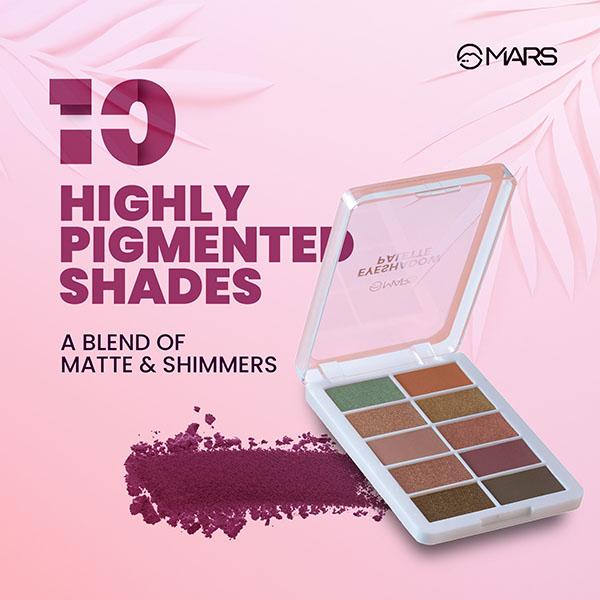 Mars 10 Shade Pigmented Eyeshadow Palette - Shade 01 10 gm - Eye Shadow Palettes