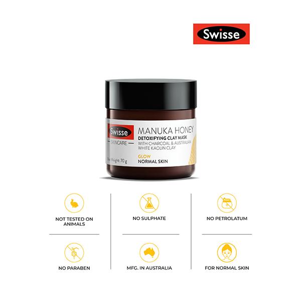 Swisse Skincare Manuka Honey Detoxifying Clay Mask 70 gm - Masks & Peels