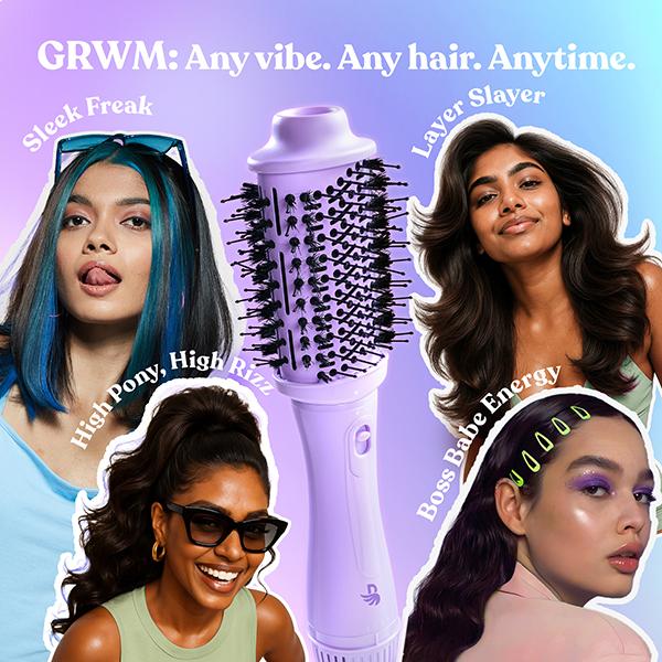 Bombae Hairess Ionic 3-in-1 Hot Air Brush Dryer, Volumizer, & Straightener, Cool Shot Drying 1200 W 700 g - Hair Dryers