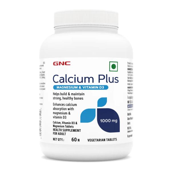 Netmeds | GNC Calcium Plus Magnesium and Vitamin D3 1000 Mg Tablet 60's
