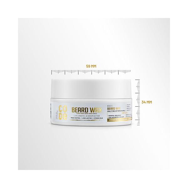 Wild Stone Code Beard Wax Prevents Hair Loss Dandruff Dryness & Itchy Beard for Men M 40 gm - Beard Wax
