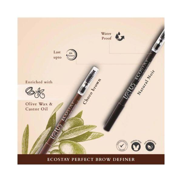 Lotus Makeup Ecostay Perfect Brow Definer Choco Brown Bd1 1.08 gm - Eyebrow Pencils & Enhancers