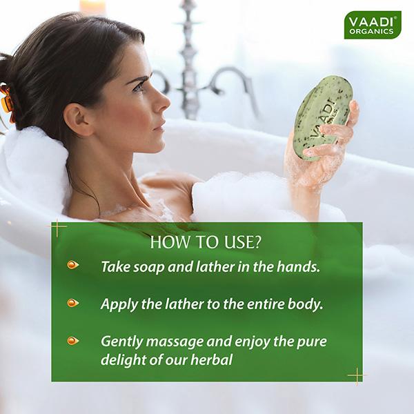 Vaadi Herbals Handmade Soap with Essential Oils - Purifying Neem Patti 75gm - Soaps