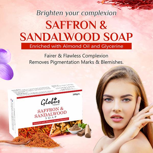 Globus Naturals Saffron & Sandalwood Soap 100 gm - Soaps