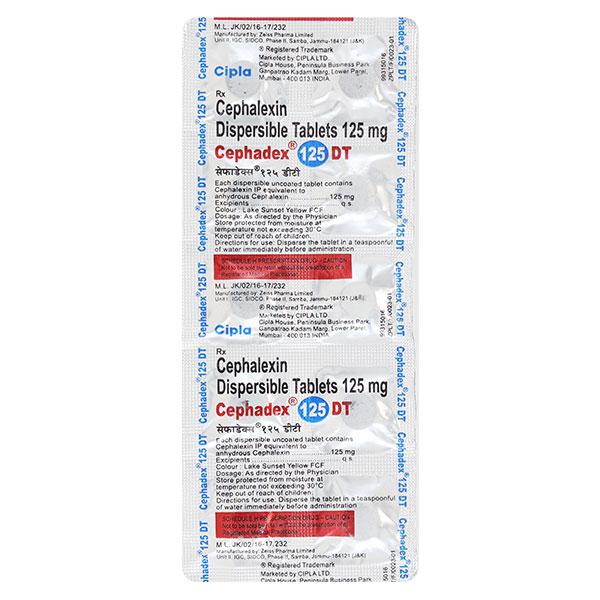Cephadex DT 125mg Tablet 10'S