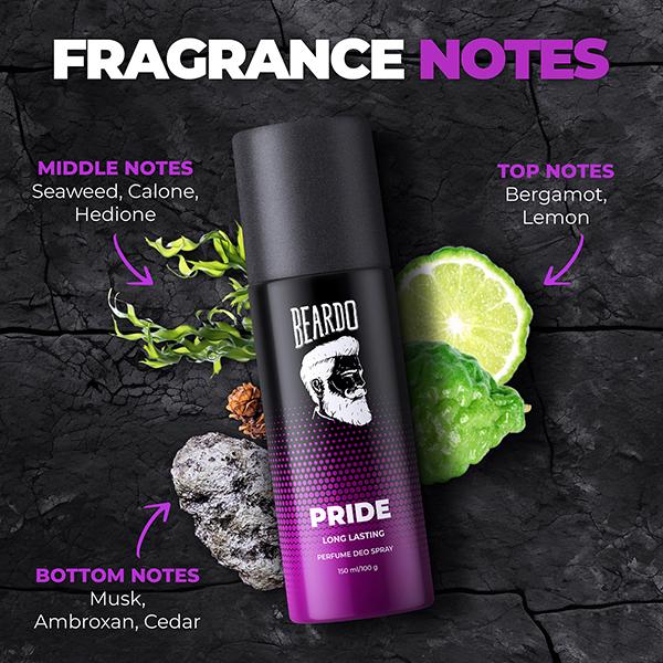 Beardo Power and Pride Body Spray Long Lasting Deo Combo Deodorant Deodorant Spray - For Men 150 Ml Each 2's - Men Deodorants/Roll-Ons