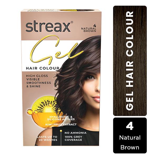 Netmeds | Streax Gel Hair Colour for women, Natural Brown 4, No ammonia hair color, 100% grey coverage 150 ml